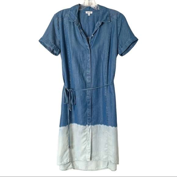 Splendid Nordstrom Dip Dye Longline Lightweight Chambray Shirt Dress Size XS - Picture 1 of 13